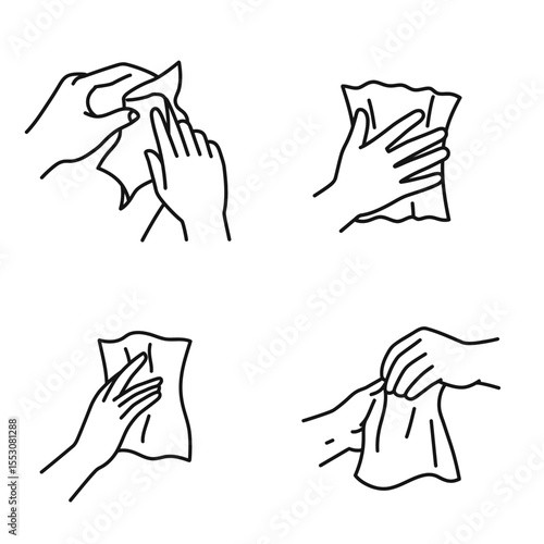 Hand take Tissue from Box. concept symbol in cartoon illustration vector isolated in white background Pro Vector