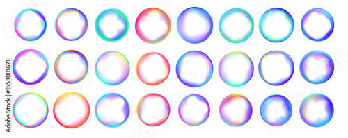 Set of round gradient, pink, purple color round wavy speed and motion lines on white transparent background. Can be used for badges, price tags, labels.	