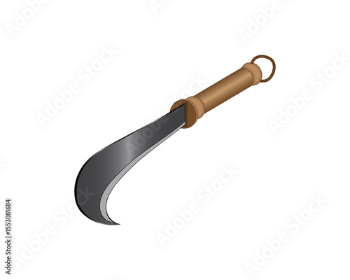 Vector design of a sharp tool similar to a knife and sickle called aruval knife which is usually used in South India as a tool and sharp weapon