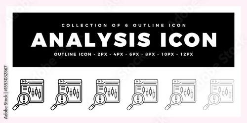 Pack of 6 Outline Vector Analysis icon