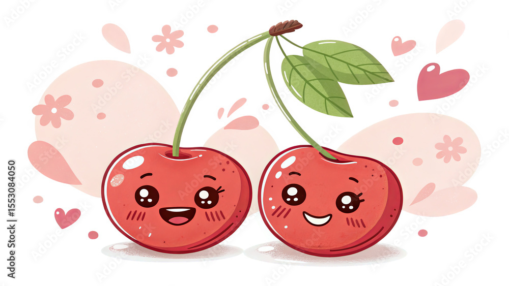 custom made wallpaper toronto digital illustration of cherries