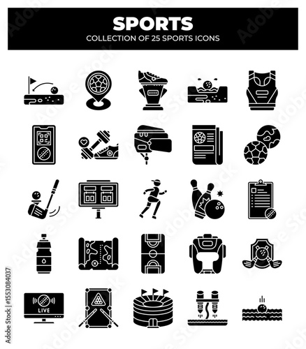 Collection of 25 Sports Icons. A Visual Guide to Various Games and Activities