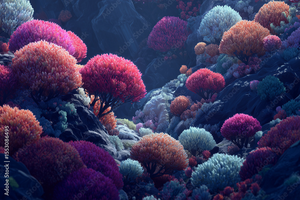 Obraz premium coral reef tree like scene