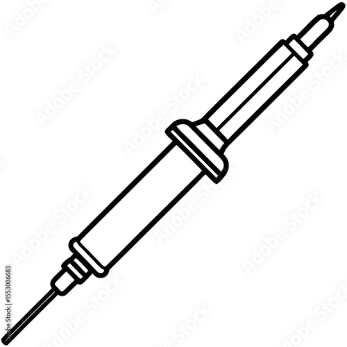 Minimalist Soldering Iron Line Illustration