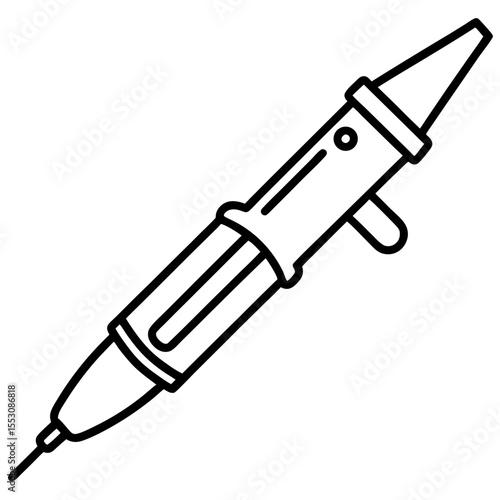 Minimalist Soldering Iron Line Illustration
