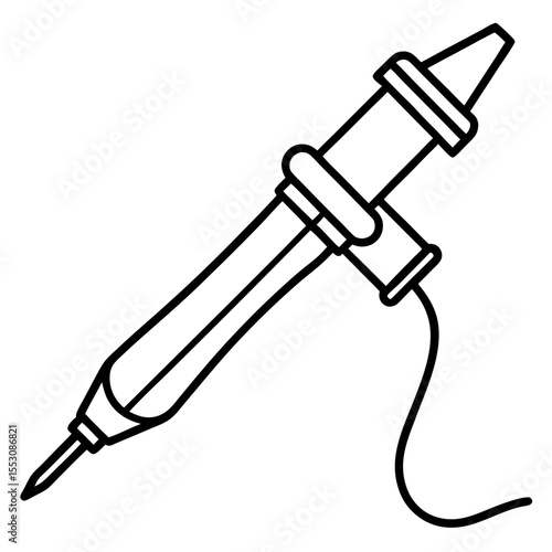 Minimalist Soldering Iron Line Illustration