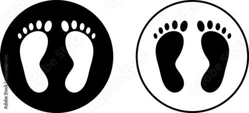 footprints icon set. Step footprints paths. footstep prints steps symbol. Foot imprint icon collection. representing walking symbols