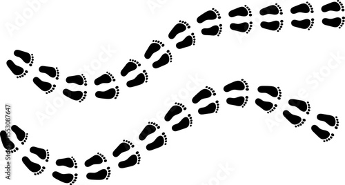 Human footprints icon set. human footstep sign. Foot imprint icon collection. representing walking symbol

