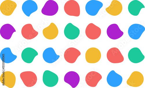 Blob shapes colorful collection. liquid amorphous splodge elements. Irregular random shapes. Trendy primary color. Geometric Shapes
