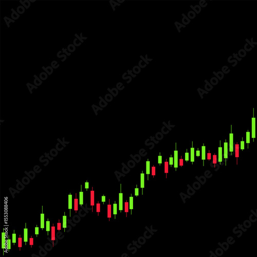 Stock market illustration on black background, business strategy and business concept in global market