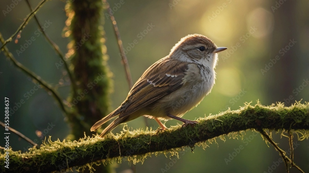 Naklejka premium bird on a branch