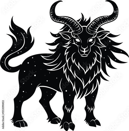 Silhouette of a Magical Beast With Horns