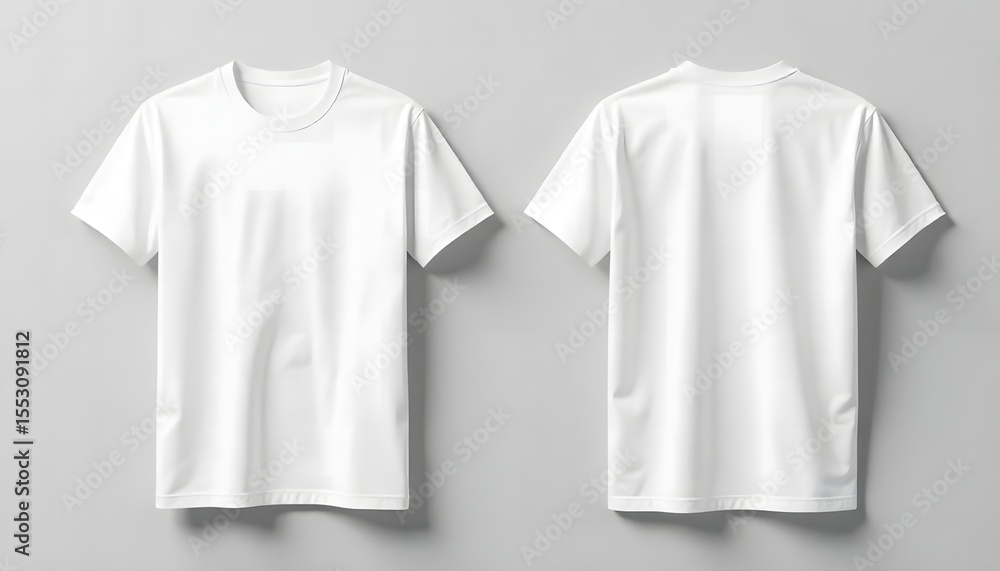 White blank cotton t shirt template front and back view for men casual fashion design White blank cotton t shirt template front and back view for men casual fashion design