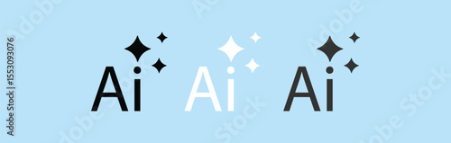 AI logo icon magic sparkle stars symbol , Artificial intelligence sign. Vector EPS 10