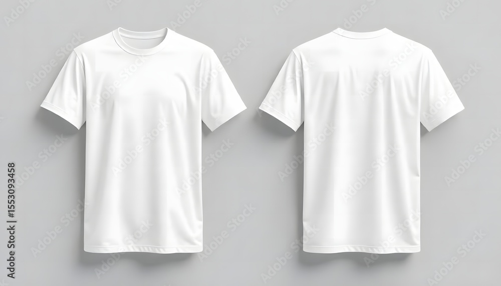 Plain White T-Shirt Mockup, Front and Back View Plain White T-Shirt Mockup, Front and Back View