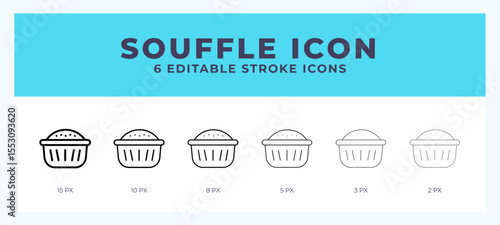 Souffle icon with different stroke. Vector illustration.