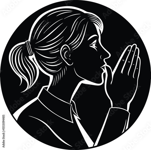 Silhouette of a Person Whispering