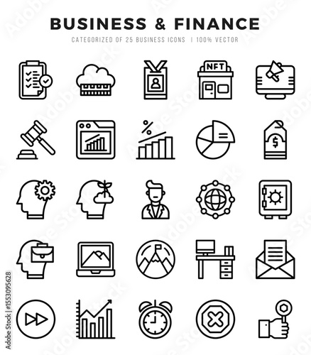 Business & Finance Lineal icons. Vector Lineal illustration.