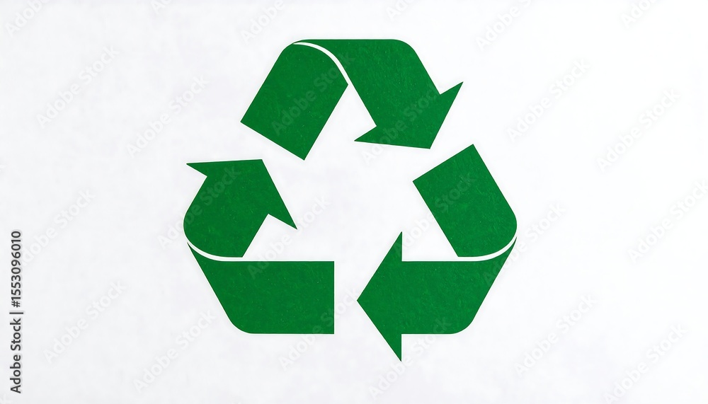 Fototapeta premium Green Recycle Symbol on White.
