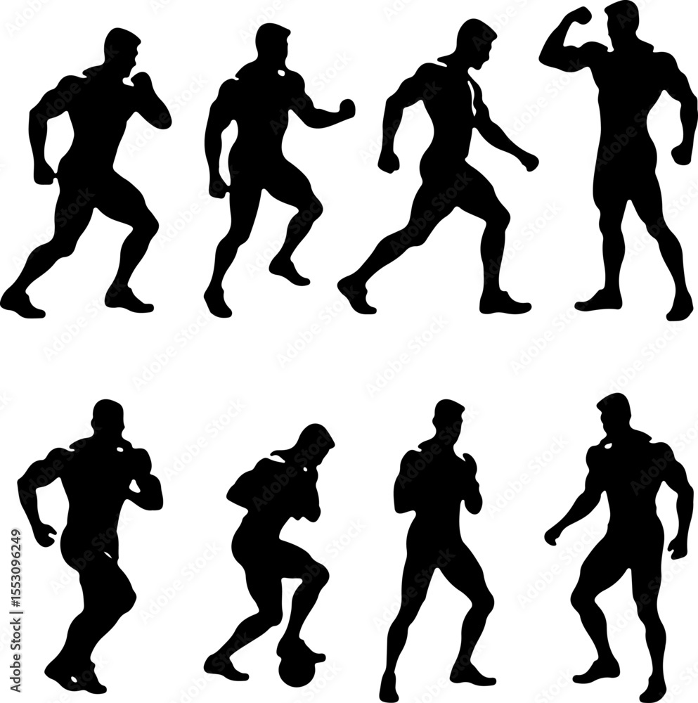 Fototapeta premium American football, football, players, NFL, trophy, vector bundle