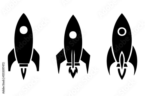 cartoon rocket ship collection vector design on white background