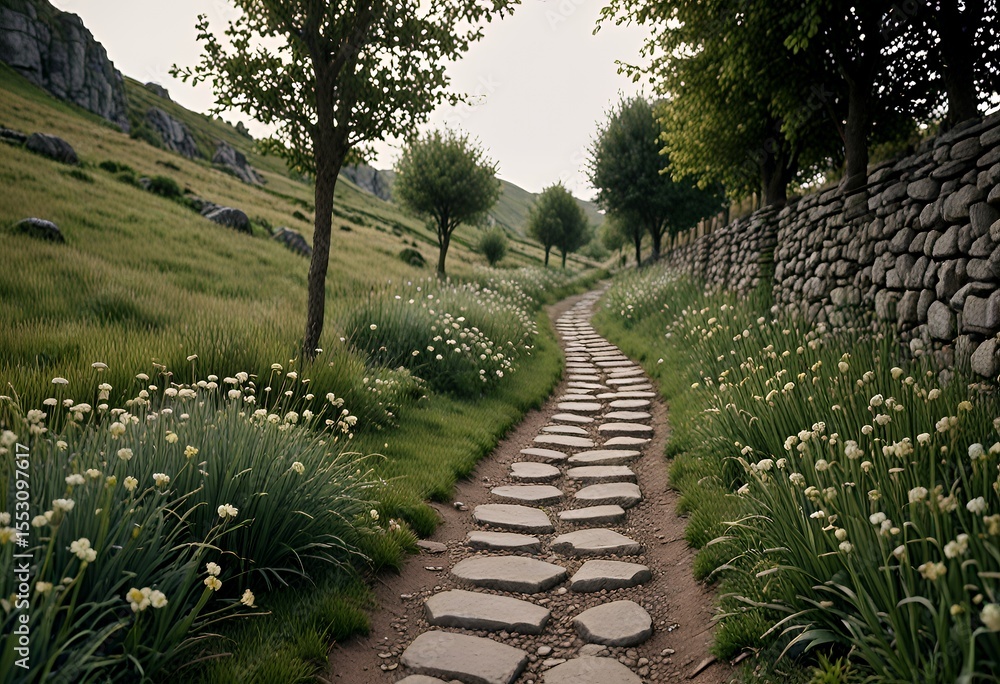 Obraz premium Winding Trails – Paths Through Peaceful Nature