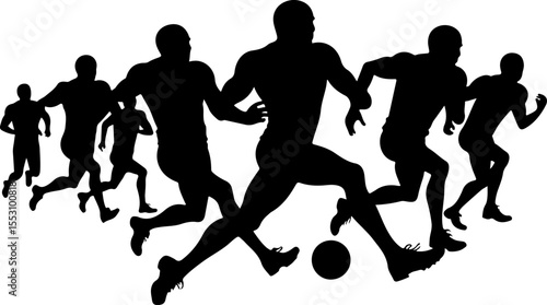 American football players  sports, action  vector bundle