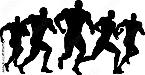 American football players  sports, action  vector bundle