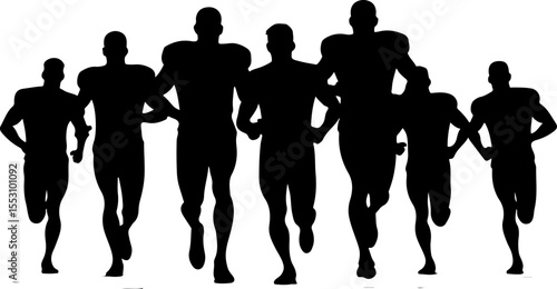 American football players  sports, action  vector bundle