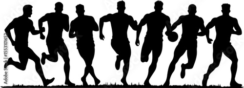 American football players  sports, action  vector bundle