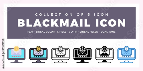 Pack of 6 Vector Blackmail icon