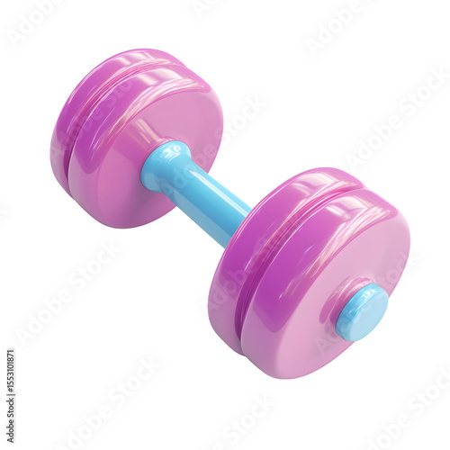 3D dumbbell in vibrant color to high quality commercial stock photo clean simple design detail background image clear visual high quality commercial stock photo clean simple design detail background i