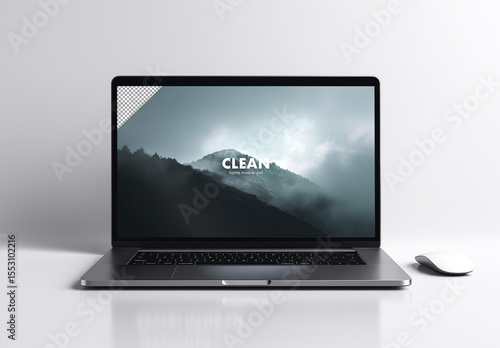 Clean front view laptop mockup