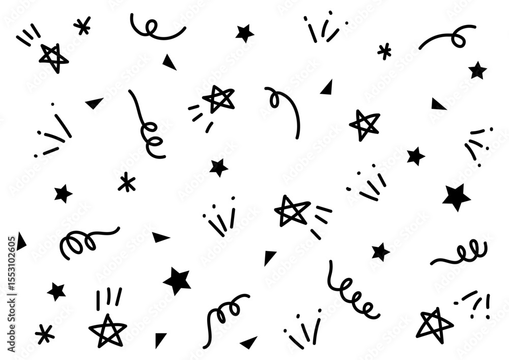 Obraz premium 手書きの賑やかな落書き風の背景