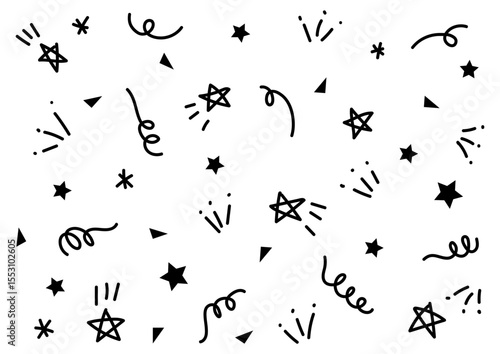 手書きの賑やかな落書き風の背景