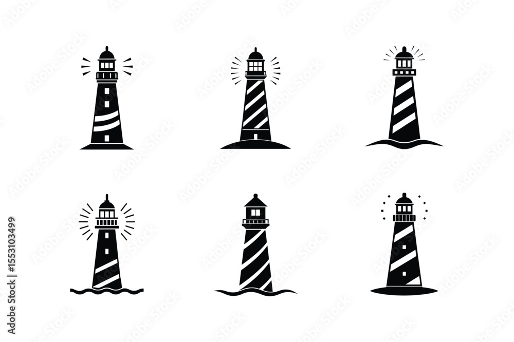 lighthouse icon silhouette vector illustration lighthouse icon silhouette vector illustration