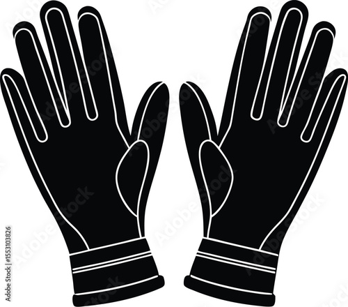Silhouette of a Pair of Gloves