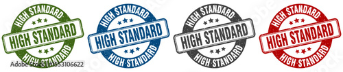 high standard stamp. high standard round stamp set isolated on white background