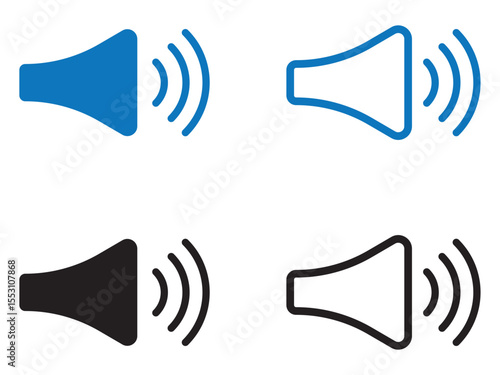 Volume icon set. Volume solid and line icon set. vector illustration. eps file.