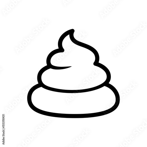 Baby poo outline icon vector flat illustration design.