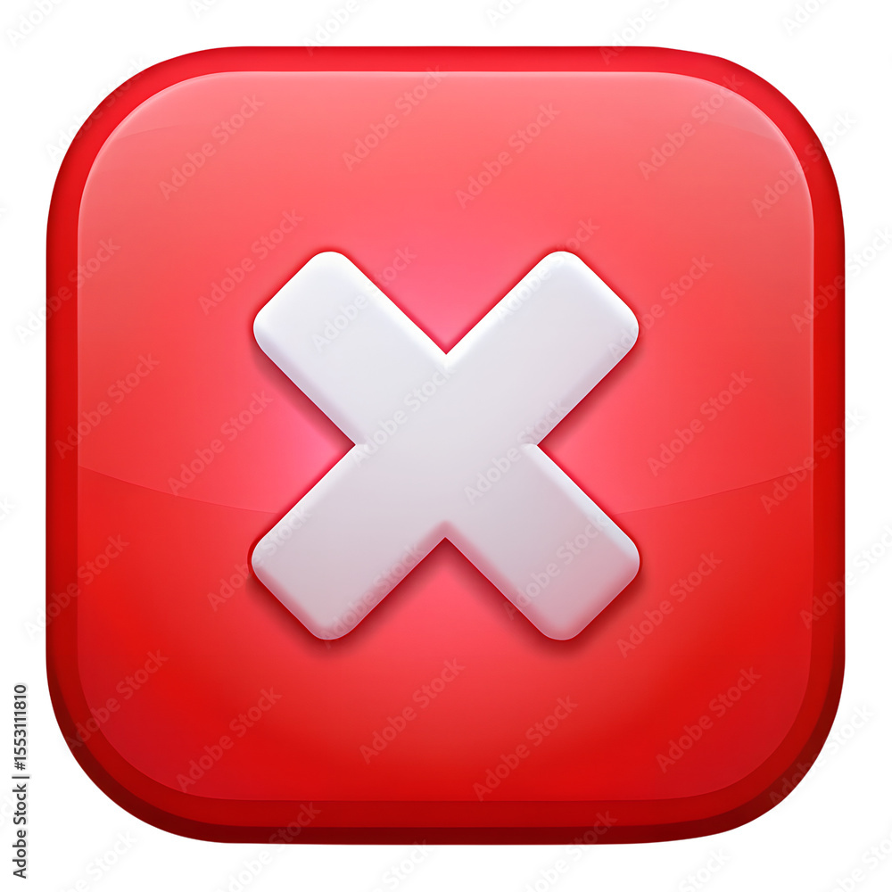 Fototapeta premium Bold Red X Icon - Modern Design Element