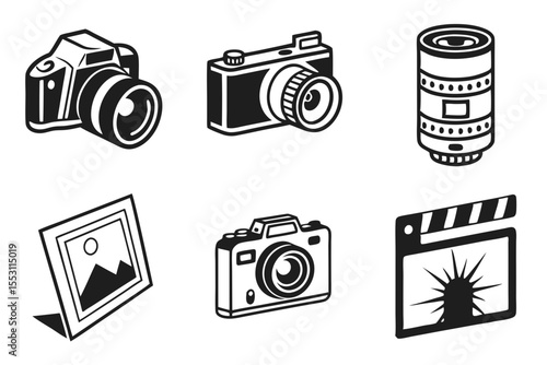 set of vintage cameras