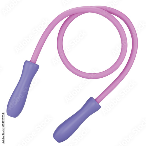Stylized purple jump rope. Isolated on transparent background