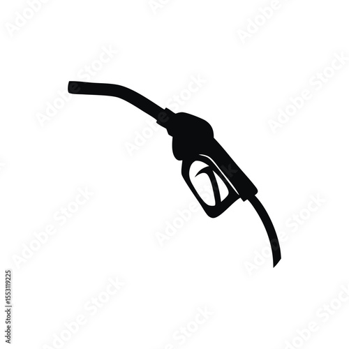 Petrol Pump Nozzle Silhouette – Fuel Dispenser Icon Isolated on White Background
