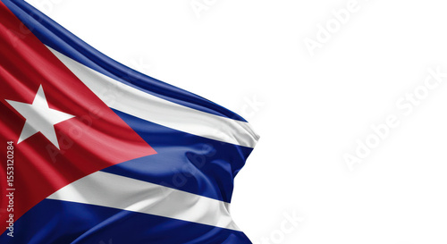A waving cuban flag isolated on transparent background, png