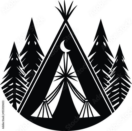 Silhouette of a Teepee Tent