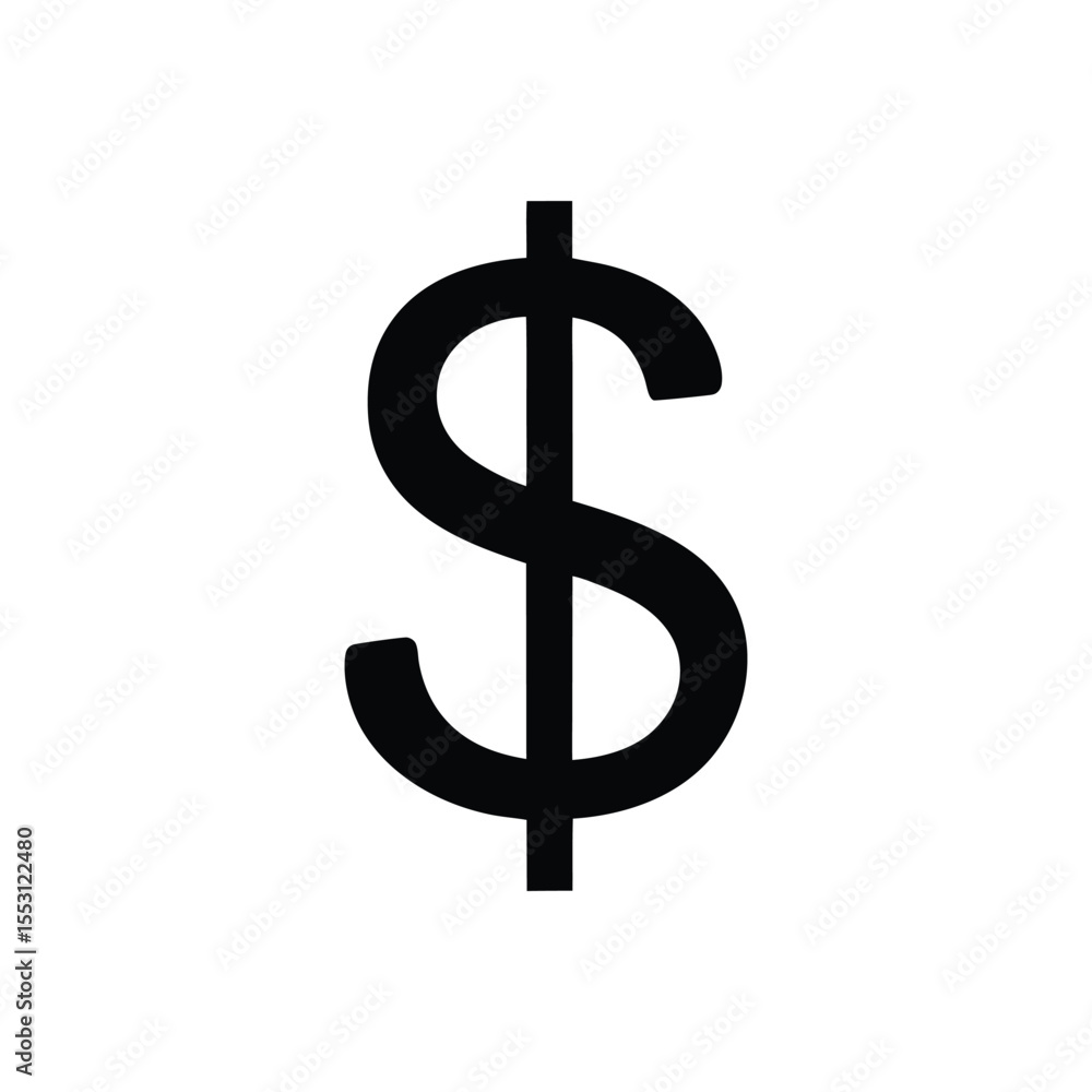 Bold Black Dollar Sign Icon EPS Vector Illustration Bold Black Dollar Sign Icon EPS Vector Illustration