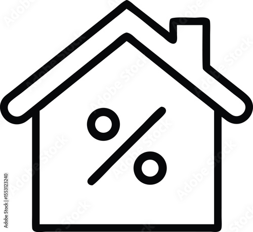house with percentage icon. real estate mortgage concept