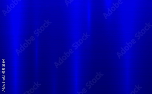 Vector blue metallic tones background. Abstract gradient bright and shiny light reflection brushed steel metal texture. Illustration for background, backdrop, web, wallpaper, print and design artwork.