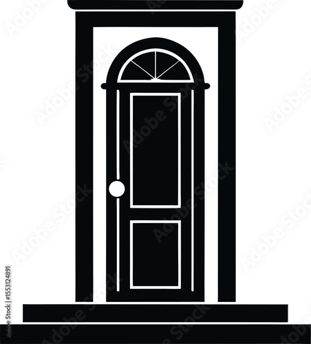 front door with doorknob icon